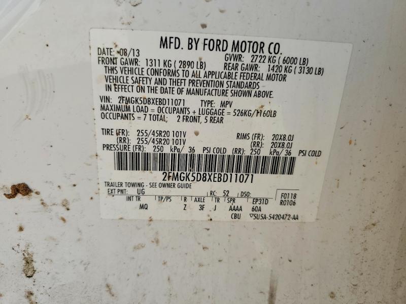 Продажа на аукционе авто 2014 Ford Flex, vin: 2FMGK5D8XEBD11071, номер лота: 61805296