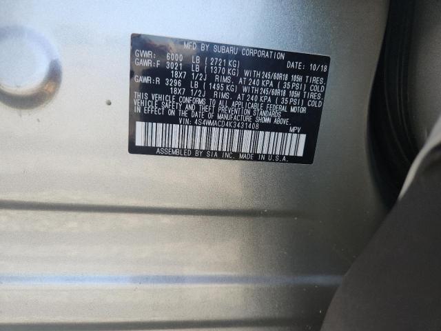 Продаж на аукціоні авто 2019 Subaru Ascent, vin: 4S4WMACD4K3431408, номер лоту: 62092166