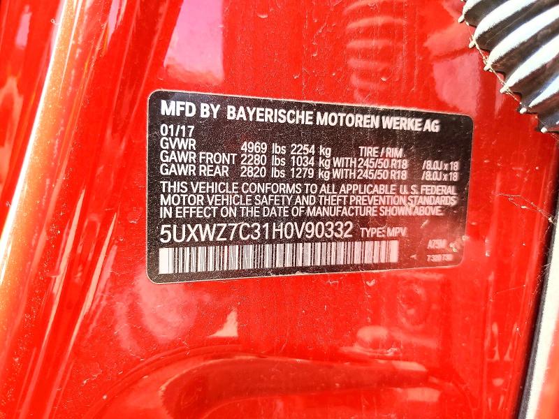 Aukcja sprzedaży 2017 Bmw X3, vin: 5UXWZ7C31H0V90332, numer aukcji: 60693056