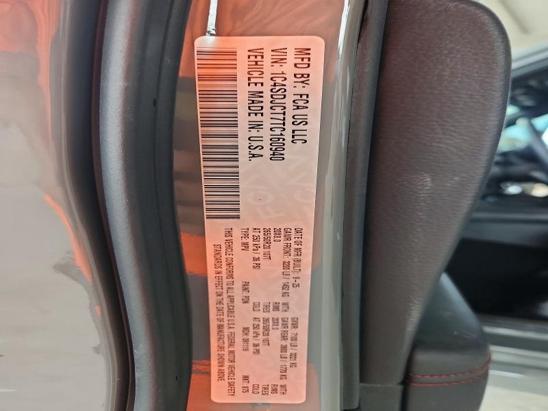 Aukcja sprzedaży 2026 Dodge Durango, vin: 1C4SDJCT7TC160940, numer aukcji: 62509676
