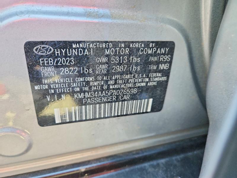 2023 Hyundai Ioniq 6 მანქანა იყიდება აუქციონზე, vin: KMHM34AA5PA026598, აუქციონის ნომერი: 59962146