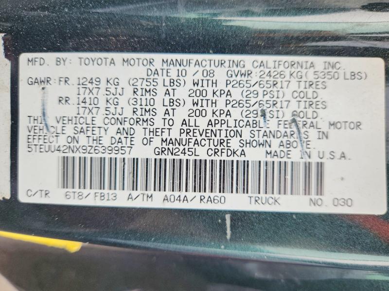 Продаж на аукціоні авто 2009 Toyota Tacoma, vin: 5TEUU42NX9Z639957, номер лоту: 61835836
