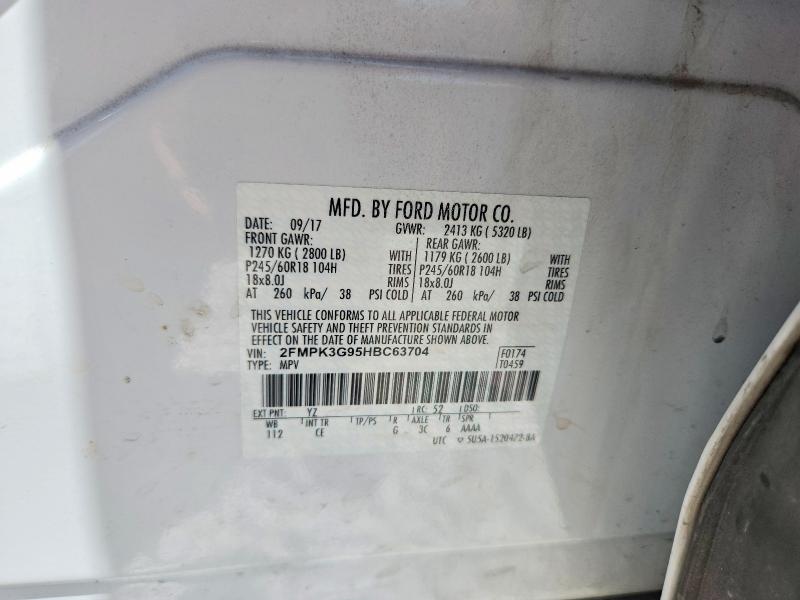 Продаж на аукціоні авто 2017 Ford Edge, vin: 2FMPK3G95HBC63704, номер лоту: 60644666