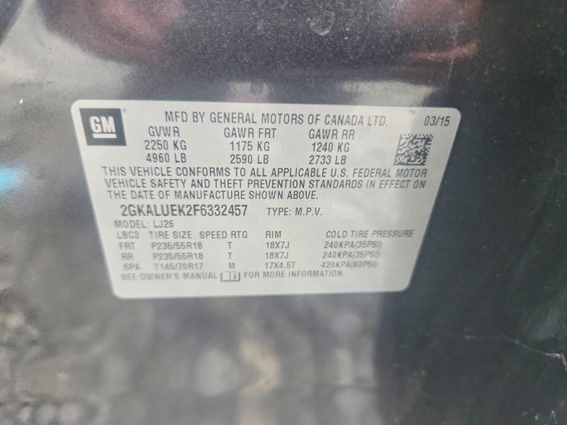 Продажа на аукционе авто 2015 Gmc Terrain, vin: 2GKALUEK2F6332457, номер лота: 62272256