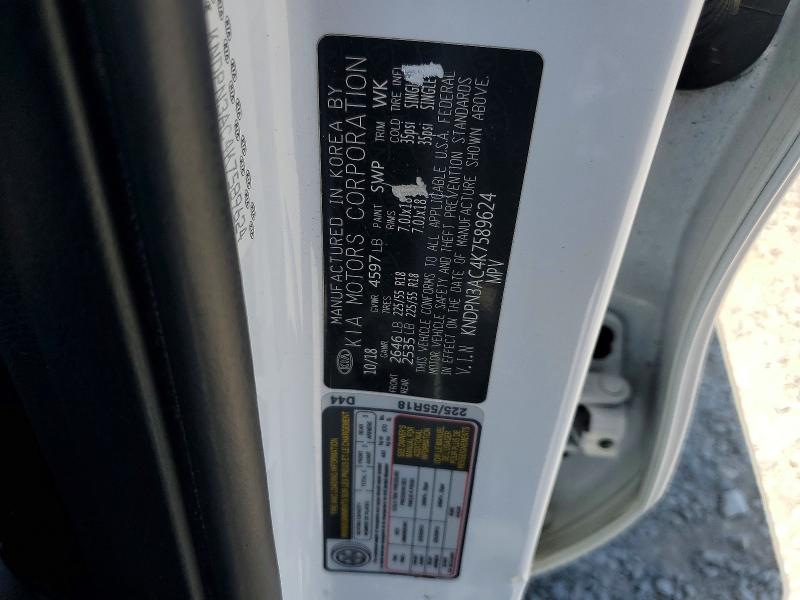 61046846 :رقم المزاد ، KNDPN3AC4K7589624 vin ، 2019 Kia Sportage مزاد بيع