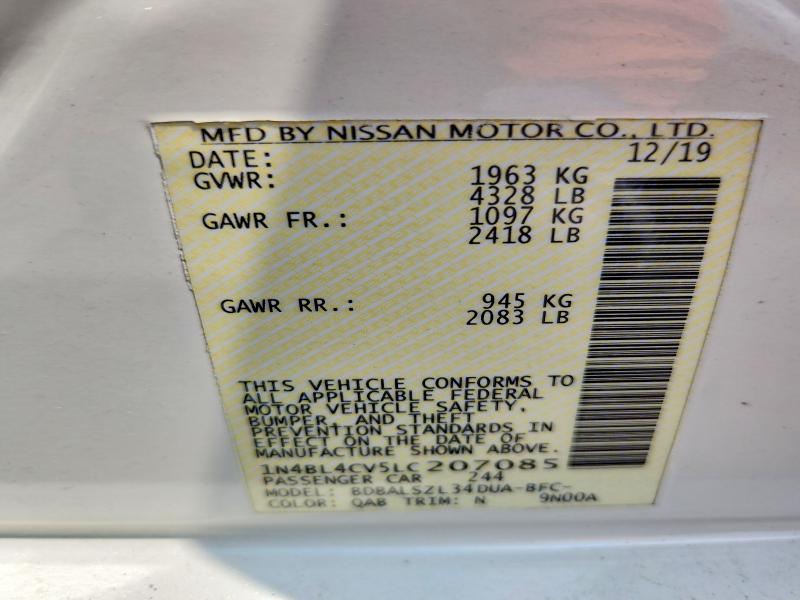 Продаж на аукціоні авто 2020 Nissan Altima, vin: 1N4BL4CV5LC207085, номер лоту: 61871156