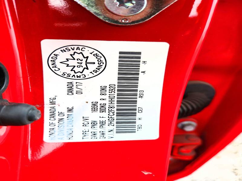 63046386 :رقم المزاد ، 2HGFC2F81HH015920 vin ، 2017 Honda Civic مزاد بيع