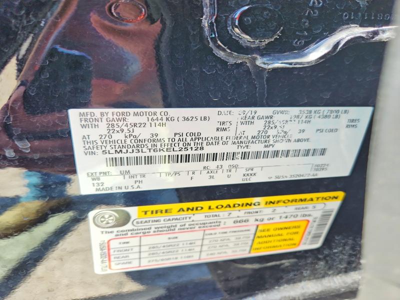 Aukcja sprzedaży 2019 Lincoln Navigator, vin: 5LMJJ3LT6KEL25128, numer aukcji: 60856156