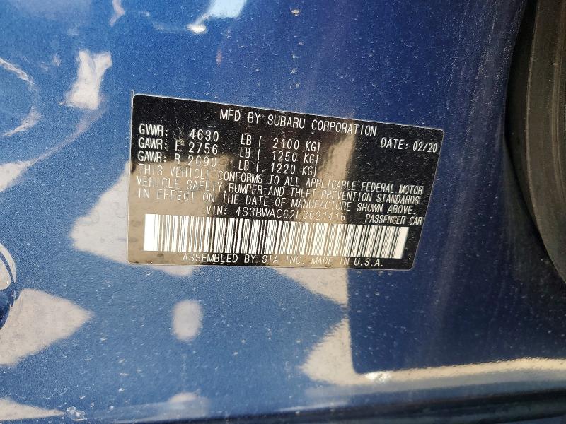 Продажа на аукционе авто 2020 Subaru Legacy, vin: 4S3BWAC62L3021416, номер лота: 61166716