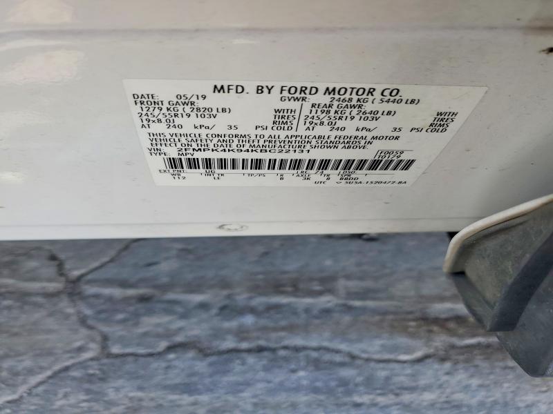 Продаж на аукціоні авто 2019 Ford Edge, vin: 2FMPK4K94KBC22131, номер лоту: 62023316