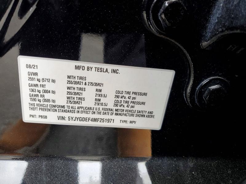 Aukcja sprzedaży 2021 Tesla Model Y, vin: 5YJYGDEF4MF251971, numer aukcji: 59369346