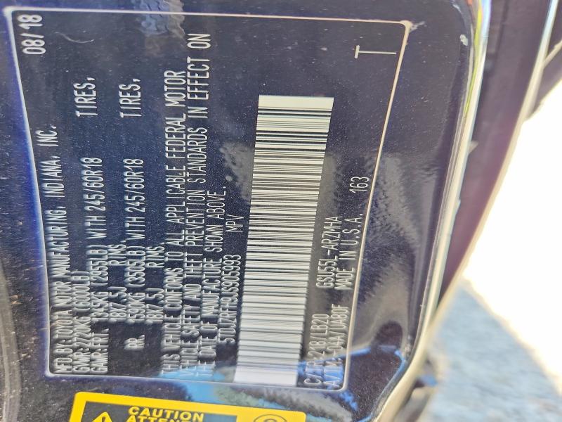 2018 Toyota Highlander მანქანა იყიდება აუქციონზე, vin: 5TDJZRFH9JS905993, აუქციონის ნომერი: 59403476