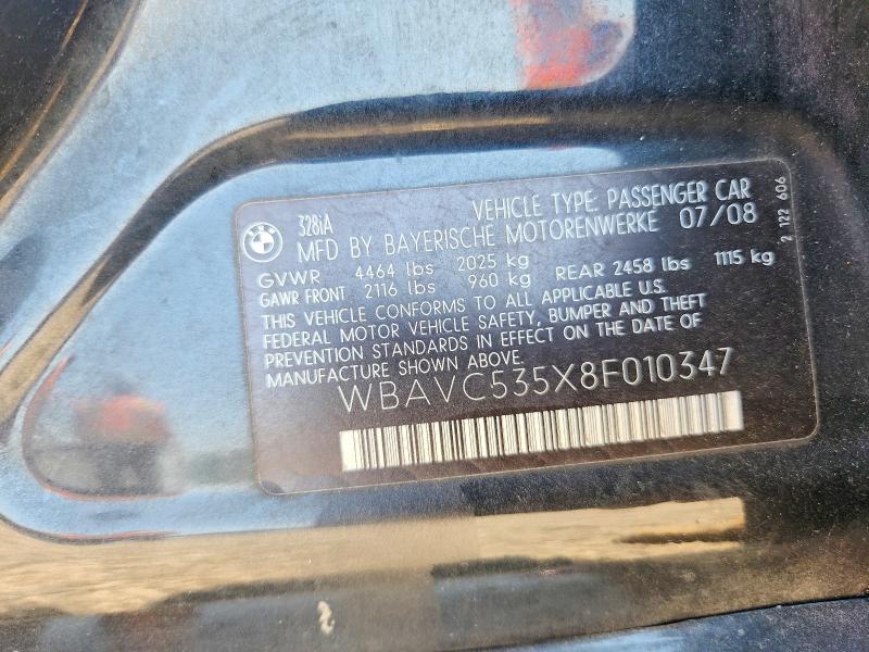 Aukcja sprzedaży 2008 Bmw 328, vin: WBAVC535X8F010347, numer aukcji: 59392416