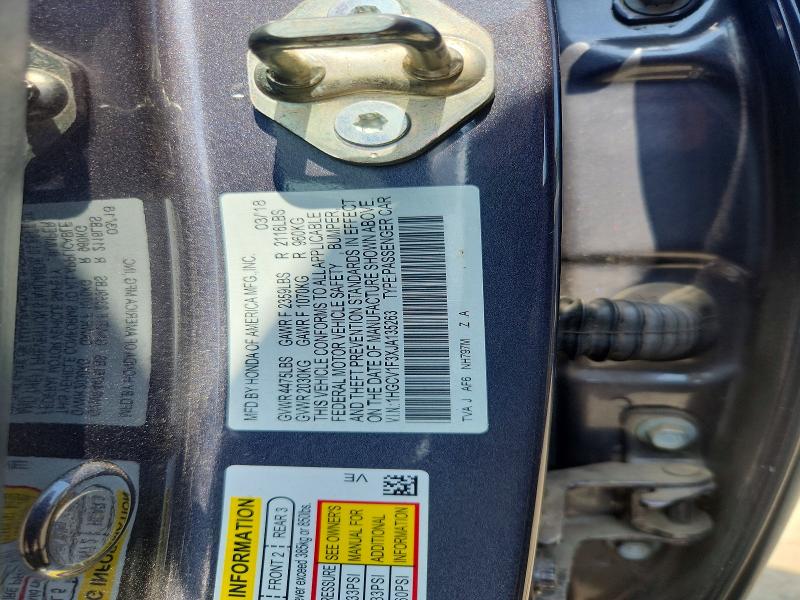 Продаж на аукціоні авто 2018 Honda Accord, vin: 1HGCV1F3XJA135263, номер лоту: 59588656