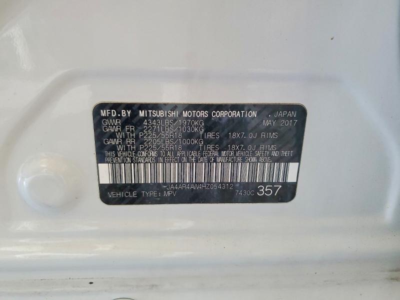 2017 Mitsubishi Outlander Sport მანქანა იყიდება აუქციონზე, vin: JA4AR4AW4HZ054312, აუქციონის ნომერი: 62057736