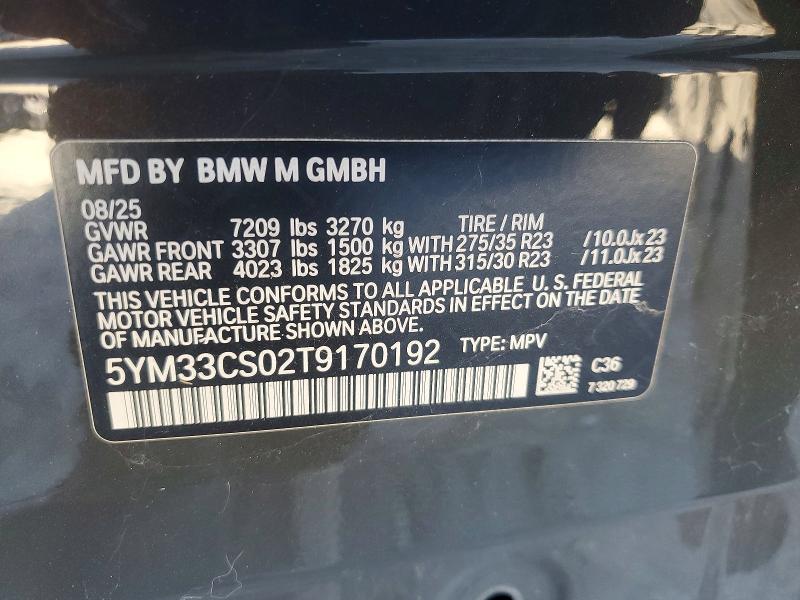 Продаж на аукціоні авто 2026 Bmw Xm, vin: 5YM33CS02T9170192, номер лоту: 62313566