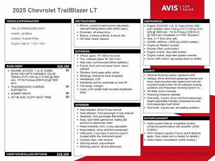 62246526 :رقم المزاد ، KL79MRSL6SB210937 vin ، 2025 Chevrolet Trailblazer مزاد بيع