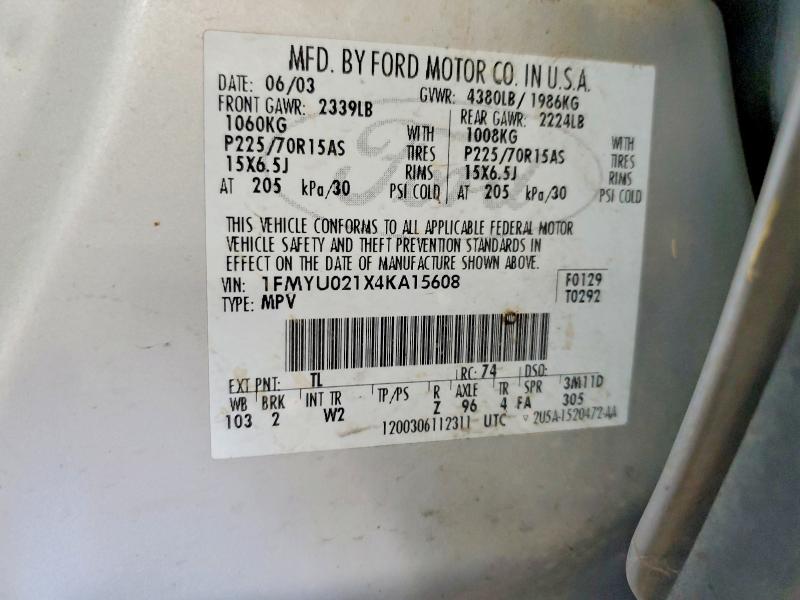 Продажа на аукционе авто 2004 Ford Escape, vin: 1FMYU021X4KA15608, номер лота: 60890736