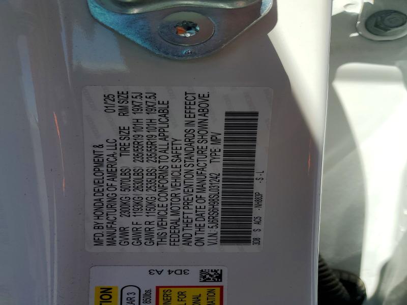 Aukcja sprzedaży 2025 Honda Cr-v, vin: 5J6RS6H98SL031242, numer aukcji: 97684645