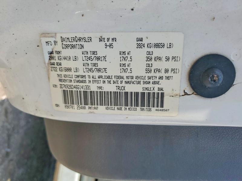 62841926 :رقم المزاد ، 3D7KR26D46G141331 vin ، 2006 Dodge Ram 2500 مزاد بيع