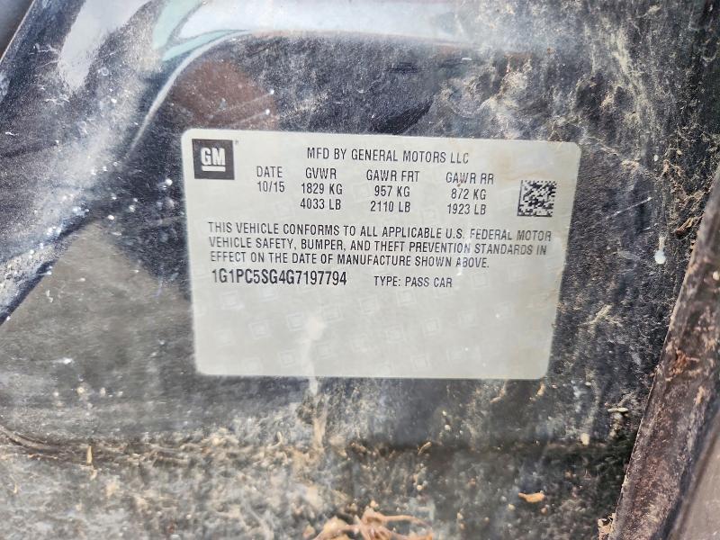 2016 Chevrolet Cruze Limited მანქანა იყიდება აუქციონზე, vin: 1G1PC5SG4G7197794, აუქციონის ნომერი: 62599056