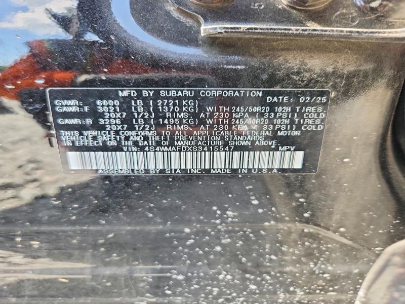 2025 Subaru Ascent მანქანა იყიდება აუქციონზე, vin: 4S4WMAFDXS3415547, აუქციონის ნომერი: 60587246