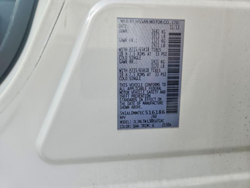 Aukcja sprzedaży 2014 Infiniti Qx60, vin: 5N1AL0MM7EC516186, numer aukcji: 62937376