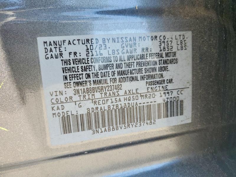 Aukcja sprzedaży 2024 Nissan Sentra, vin: 3N1AB8BV5RY237482, numer aukcji: 59357506