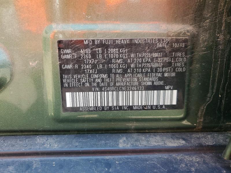 2014 Subaru Outback მანქანა იყიდება აუქციონზე, vin: 4S4BRCLC9E3246133, აუქციონის ნომერი: 59632246