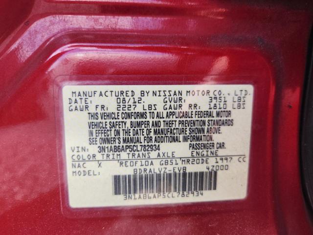 61772516 :رقم المزاد ، 3N1AB6AP5CL782934 vin ، 2012 Nissan Sentra مزاد بيع