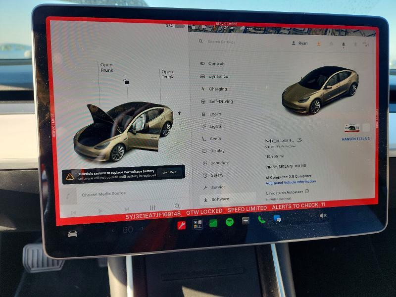60486986 :رقم المزاد ، 5YJ3E1EA7JF169148 vin ، 2018 Tesla Model 3 مزاد بيع