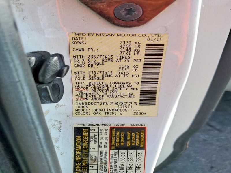 2015 Nissan Frontier მანქანა იყიდება აუქციონზე, vin: 1N6BD0CT2FN739723, აუქციონის ნომერი: 61759216