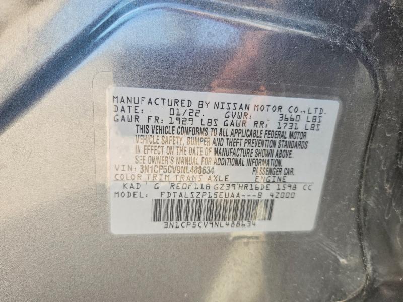 Aukcja sprzedaży 2022 Nissan Kicks, vin: 3N1CP5CV9NL488634, numer aukcji: 61885396