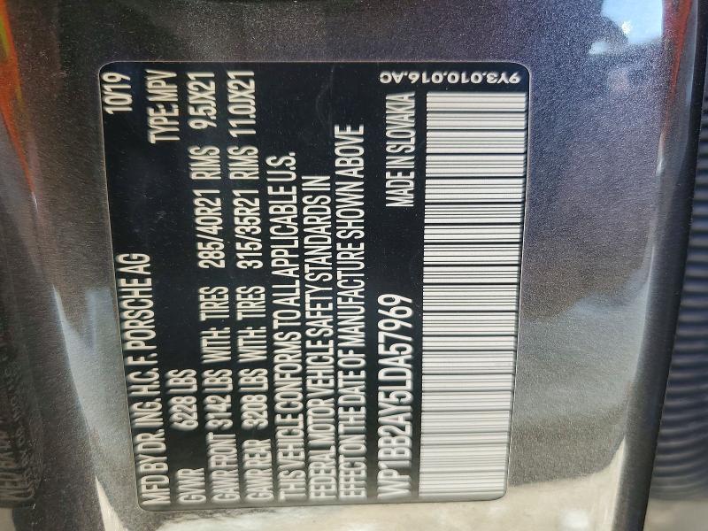 Aukcja sprzedaży 2020 Porsche Cayenne, vin: WP1BB2AY5LDA57969, numer aukcji: 60477116