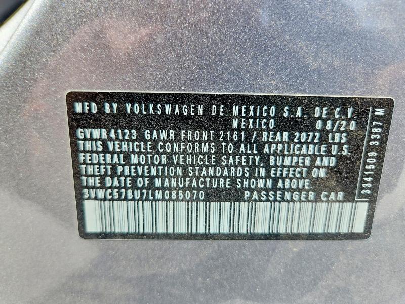 Продаж на аукціоні авто 2020 Volkswagen Jetta, vin: 3VWC57BU7LM085070, номер лоту: 60379326