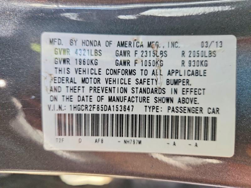 Aukcja sprzedaży 2013 Honda Accord, vin: 1HGCR2F85DA153647, numer aukcji: 62608716