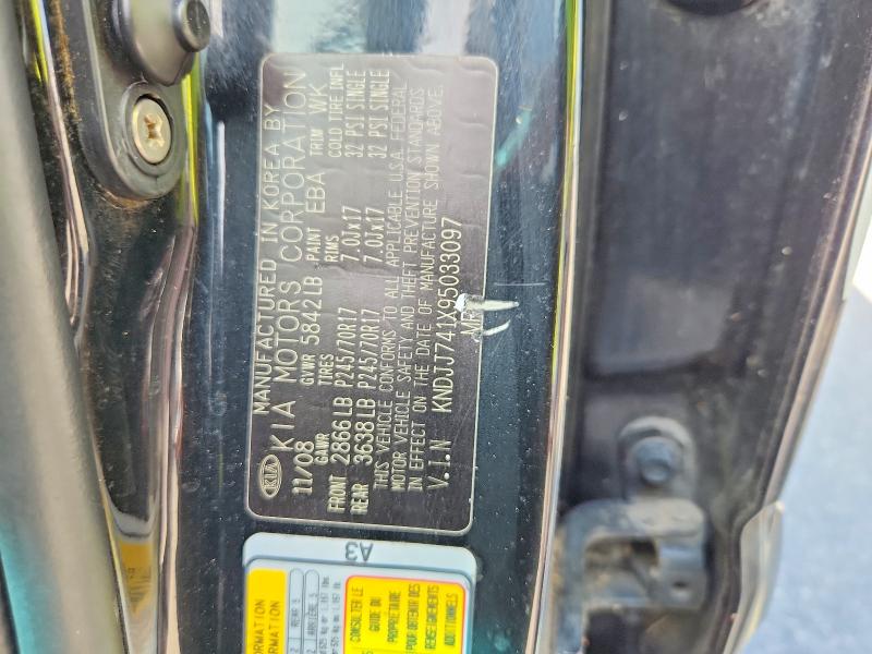 Aukcja sprzedaży 2009 Kia Borrego, vin: KNDJJ741X95033097, numer aukcji: 60274026