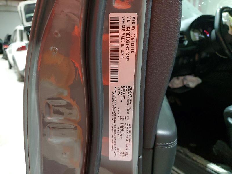 Aukcja sprzedaży 2022 Dodge Durango, vin: 1C4RDJDG1NC107637, numer aukcji: 63197076