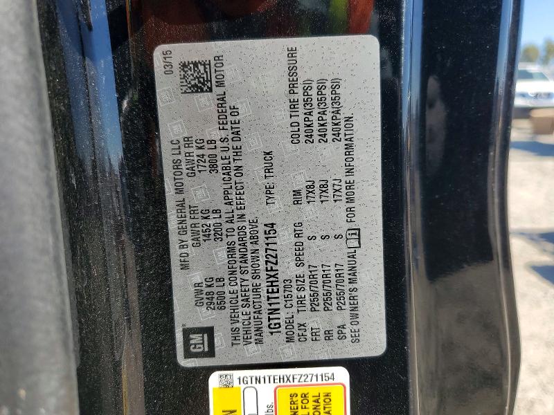 Aukcja sprzedaży 2015 Gmc Sierra, vin: 1GTN1TEHXFZ271154, numer aukcji: 62537876