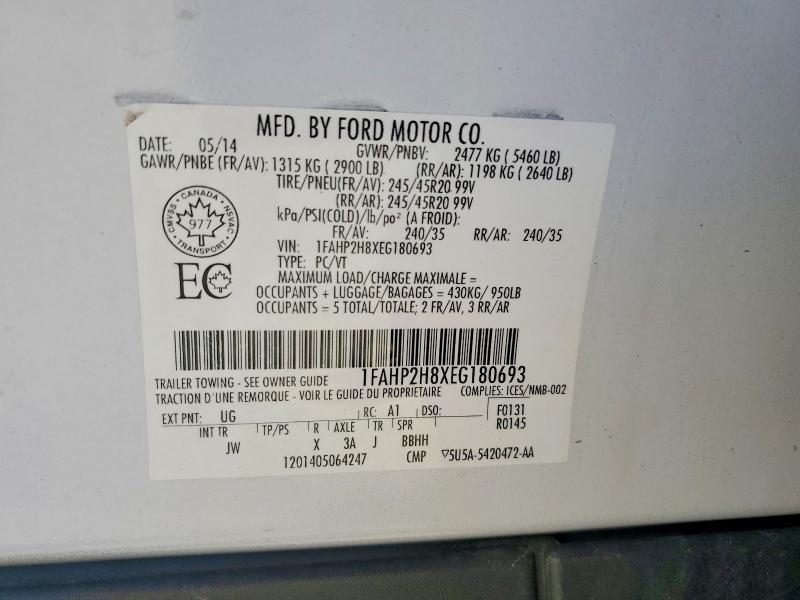 Aukcja sprzedaży 2014 Ford Taurus, vin: 1FAHP2H8XEG180693, numer aukcji: 62632816