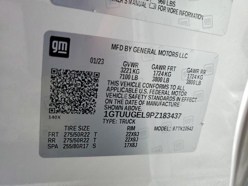 Продаж на аукціоні авто 2023 Gmc Sierra, vin: 1GTUUGEL9PZ183437, номер лоту: 60220746