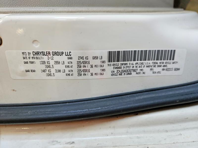 Продаж на аукціоні авто 2012 Dodge Ram Van, vin: 2C4JDGAG9CR279827, номер лоту: 59332926