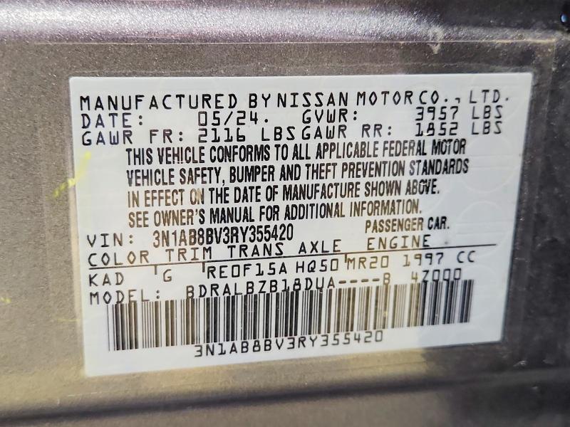 61810356 :رقم المزاد ، 3N1AB8BV3RY355420 vin ، 2024 Nissan Sentra مزاد بيع