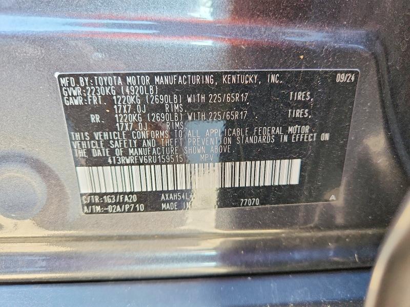 Aukcja sprzedaży 2024 Toyota Rav4 Hybrid, vin: 4T3RWRFV6RU159515, numer aukcji: 59847596