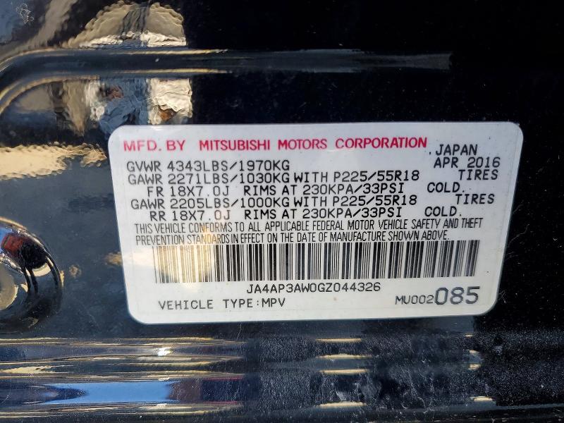 Продаж на аукціоні авто 2016 Mitsubishi Outlander Sport, vin: JA4AP3AW0GZ044326, номер лоту: 60274046