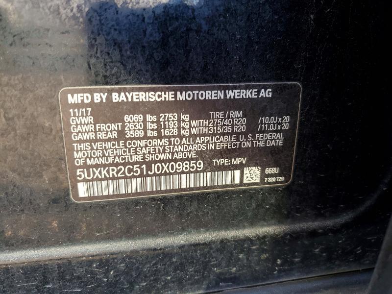Продажа на аукционе авто 2018 Bmw X5, vin: 5UXKR2C51J0X09859, номер лота: 59281276
