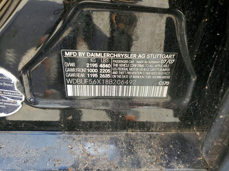 60719146 :رقم المزاد ، WDBUF56X18B206492 vin ، 2008 Mercedes-benz E مزاد بيع
