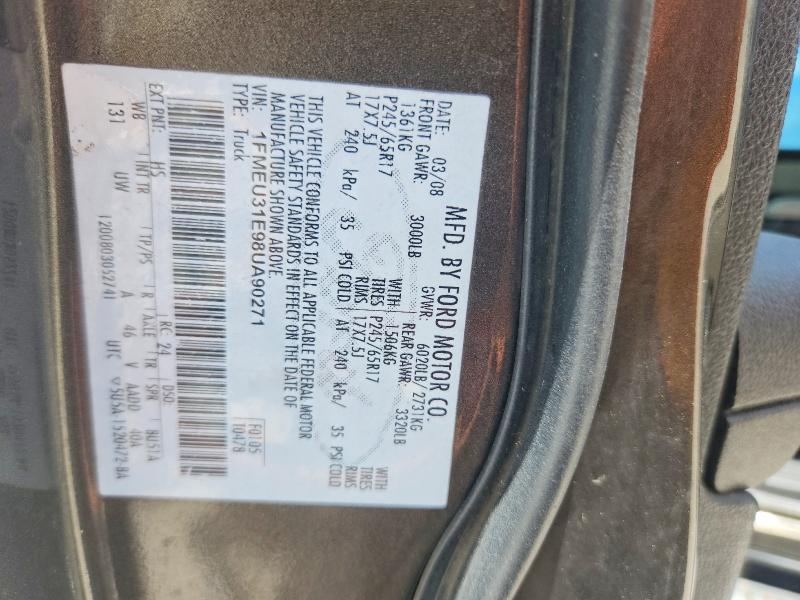 Aukcja sprzedaży 2008 Ford Explorer Sport Trac, vin: 1FMEU31E98UA90271, numer aukcji: 62804926