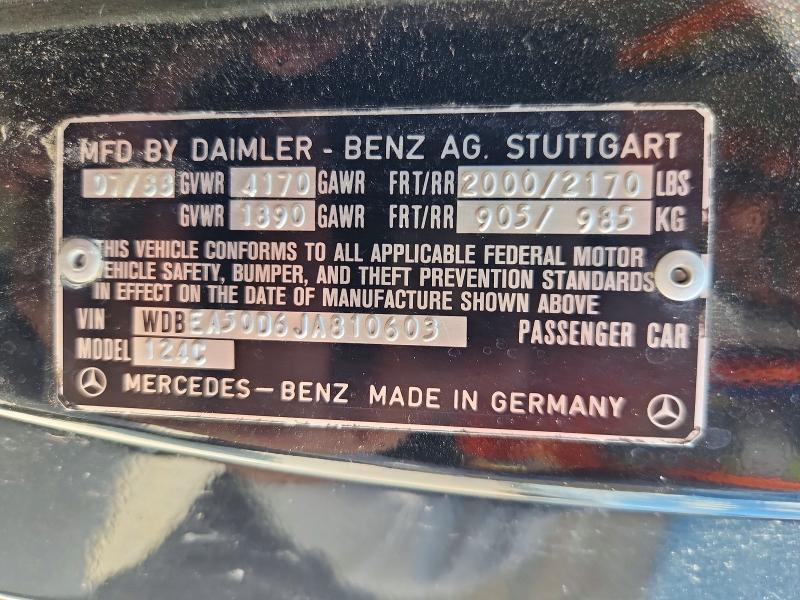 Aukcja sprzedaży 1988 Mercedes-benz 300, vin: WDBEA50D6JA810603, numer aukcji: 61329776