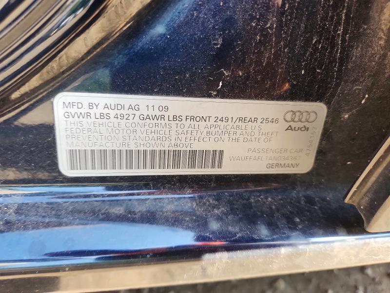 2010 Audi A4 მანქანა იყიდება აუქციონზე, vin: WAUFFAFL1AN034367, აუქციონის ნომერი: 85621035